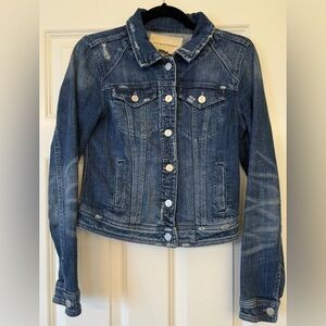 Anthropologie Pilcro and the Letterpress Distressed Denim Jacket Size Small